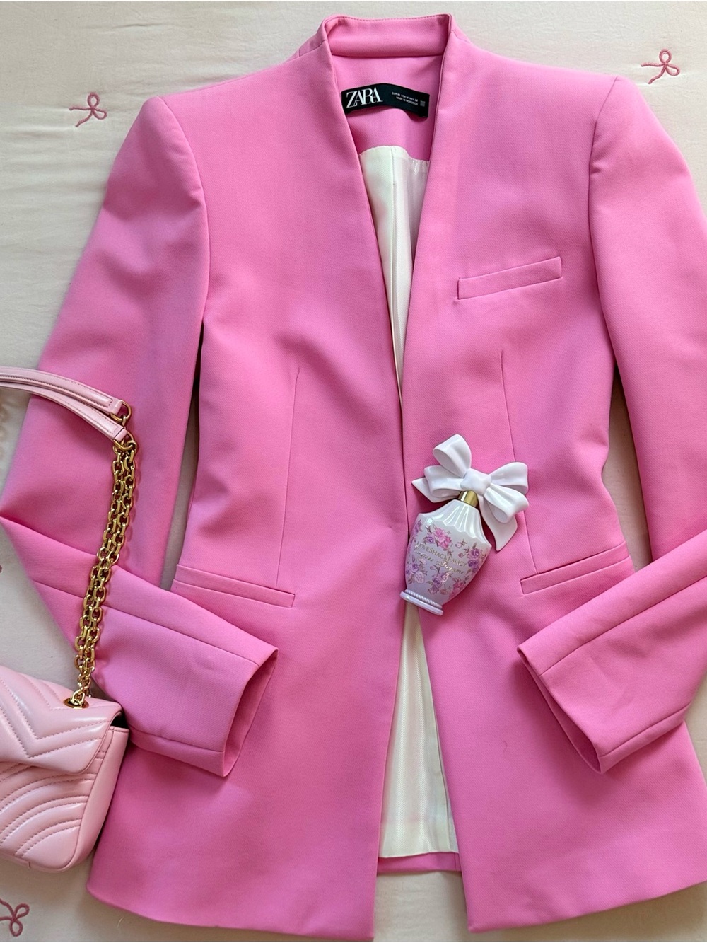 Zara Bubblegum Pink Structured Blazer